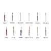 12Pcs 12 Styles Natural Mixed Stone Faceted Round Beaded Pendants PALLOY-JF03556-01-1