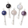 Natural Amethyst/Rose Quartz/Lapis Lazuli/Synthetic/Opalite/Black Stone Big Pendants PALLOY-JF02880-1