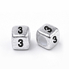 Antique Silver Plated Acrylic Beads PB43C9308-3-1