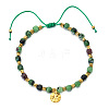 Bohemian Style Natural Ruby in Zoisite Cube Braided Bead Bracelet YV1392-2-1