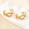 Brass Micro Pave Clear Cubic Zirconia Cuff Earrings EJEW-K309-11G-1