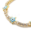 Star with Evil Eye Enamel Link Bracelet with Clear Cubic Zirconia Tennis Chains BJEW-G650-01G-4