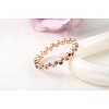 Real 18K Rose Gold Plated Eco-Friendly Alloy Czech Rhinestone Rings RJEW-AA00285-6#-RG-3