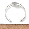 Natural Abalone Shell Paua Shell Flat Round Brass Open Cuff Bangles BJEW-JB14484-5