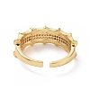 Clear Cubic Zirconia Bamboo Open Cuff Ring RJEW-I093-02G-3