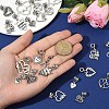 30Pcs 15 Styles Tibetan Style Alloy European Dangle Charms PALLOY-YW00072-5