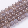 Natural Grey Agate Beads Strands X-G-G580-8mm-08-1