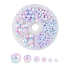 Rainbow ABS Plastic Imitation Pearl Beads OACR-CJ0001-01-1