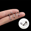 G23 Titanium Clear Cubic Zirconia Flat Round Straight Barbell Labrets WGED2CB-01-1