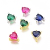 Brass Micro Pave Cubic Zirconia Charms ZIRC-H102-15-1
