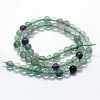 Natural Fluorite Beads Strands G-I199-12-6mm-2