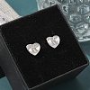 Rack Plating Brass Micro Pave Clear Cubic Zirconia Stud Earrings EJEW-K299-01P-K-1