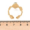304 Stainless Steel with Glass Cuff Open Rings RJEW-Z132-01G-3