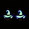 Halloween Theme Rack Plating Luminous Alloy Enamel Pendants ENAM-N056-235G-2