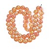 Half Electroplate Baking Paint Glass Beads Strands EGLA-K061-11A-AB10-3