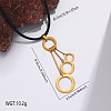304 Stainless Steel Multiple Ring Pendant Necklaces for Women WG12000-04-1