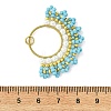 Glass Seed Beaded & Brass Linking Rings Pendnats PALLOY-MZ01340-02-3