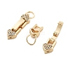 Brass Micro Pave Clear Cubic Zirconia Fold Over Clasps KK-B125-13G-02-2