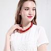 Vintage Red Coral Chips Beaded Necklaces NJEW-BB16519-E-8