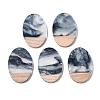 Transparent Resin & Walnut Wood Pendants RESI-T035-26-A01-4