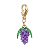 Glass Seed Beaded Grape Pendant Decoration HJEW-MZ00145-02-2