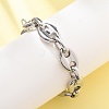 304 Stainless Steel Coffee Bean Link Chain Bracelets for Women Men LS-BJEW-F529-10B-P-2