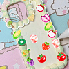 190g Opaque Resin Fruit & Vegetable Adhesive Back Cartoon Stickers RESI-SC0036-50-5