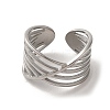 Non-Tarnish 304 Stainless Steel Open Cuff Ring RJEW-C068-04A-P-2