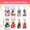 40Pcs 4 Styles  Christmas Theme OPP Self-adhesive Cookie & Snacks Package Bags CON-TAC0010-90A-4