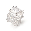 Brass Micro Pave Clear Cubic Zirconia Beads KK-D378-24S-01-1