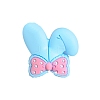 Rabbit Ear with Bowknot Food Grade Eco-Friendly Silicone Focal Beads PW-WG55487-08-1
