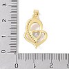 Brass Micro Pave Cubic Zirconia Pendants KK-P273-11A-G-3