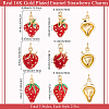 6Pcs 3 Style Brass Enamel Pendants KK-BBC0019-49-2