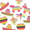 12Pcs 6 Styles Rainbow Color Printed Acrylic Pendants Sets OACR-FS0002-10-3