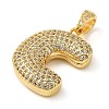 Brass Micro Pave Cubic Zirconia Pendants KK-E061-03G-03-2