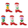 5Pcs Boot Baking Paint Glass Enamel  Beads LAMP-TADJ0001-08-1