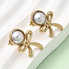 201 Stainless Steel ABS Plastic Pearl Stud Earrings EJEW-Z151-13G-04-1