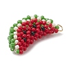 Handmade Glass Seed Beaded Watermelon Pendants PALLOY-MZ00395-3