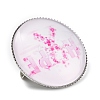Breast Cancer Awareness Ribbon Glass Brooches JEWB-L019-01D-2