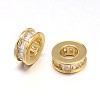 Brass Micro Pave Cubic Zirconia Large Hole European Beads ZIRC-M071-07-NR-2