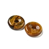 Natural Tiger Eye Donut/Pi Disc Charms G-G142-01O-2