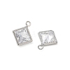 Brass Pave Clear Cubic Zirconia Charms CU-CBAD360-04P-01-2
