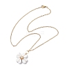 Natural Howlite Clover Pendant Necklaces NJEW-JN05132-01-4