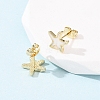 Brass Enamel Stud Earrings LS-EJEW-B152-01G-05-3