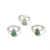 Gemstone Antler Adjustable Rings RJEW-G264-02P-2