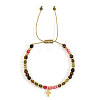 Bohemian Natural Mixed Gemstone Round Beads Braided Beaded Bracelets MK7779-2-1
