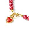 2Pcs 2 Styles ABS Plastic Imitation Pearl Necklaces & Bracelets Sets for Women SJEW-FS00006-2