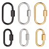 Unicraftale 6Pcs 6 Styles 304 Stainless Steel Screw Carabiner Lock Charms STAS-UN0055-95-1