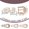 WADORN 6 Sets 3 Colors Belt Alloy Buckle Sets FIND-WR0011-10-2