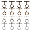 SUPERFINDINGS 120 Sets 4 Colors CCB Plastic Toggle Clasps CCB-FH0001-05-1
